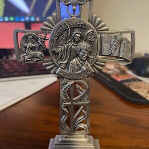 Pewter Cross- Free Standing - 6" Tall